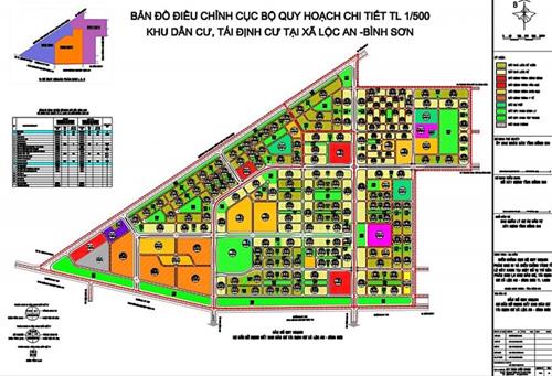 Sơ đồ khu tái định cư Lộc An Bình Sơn (Mặt bằng chi tiết 1/500)